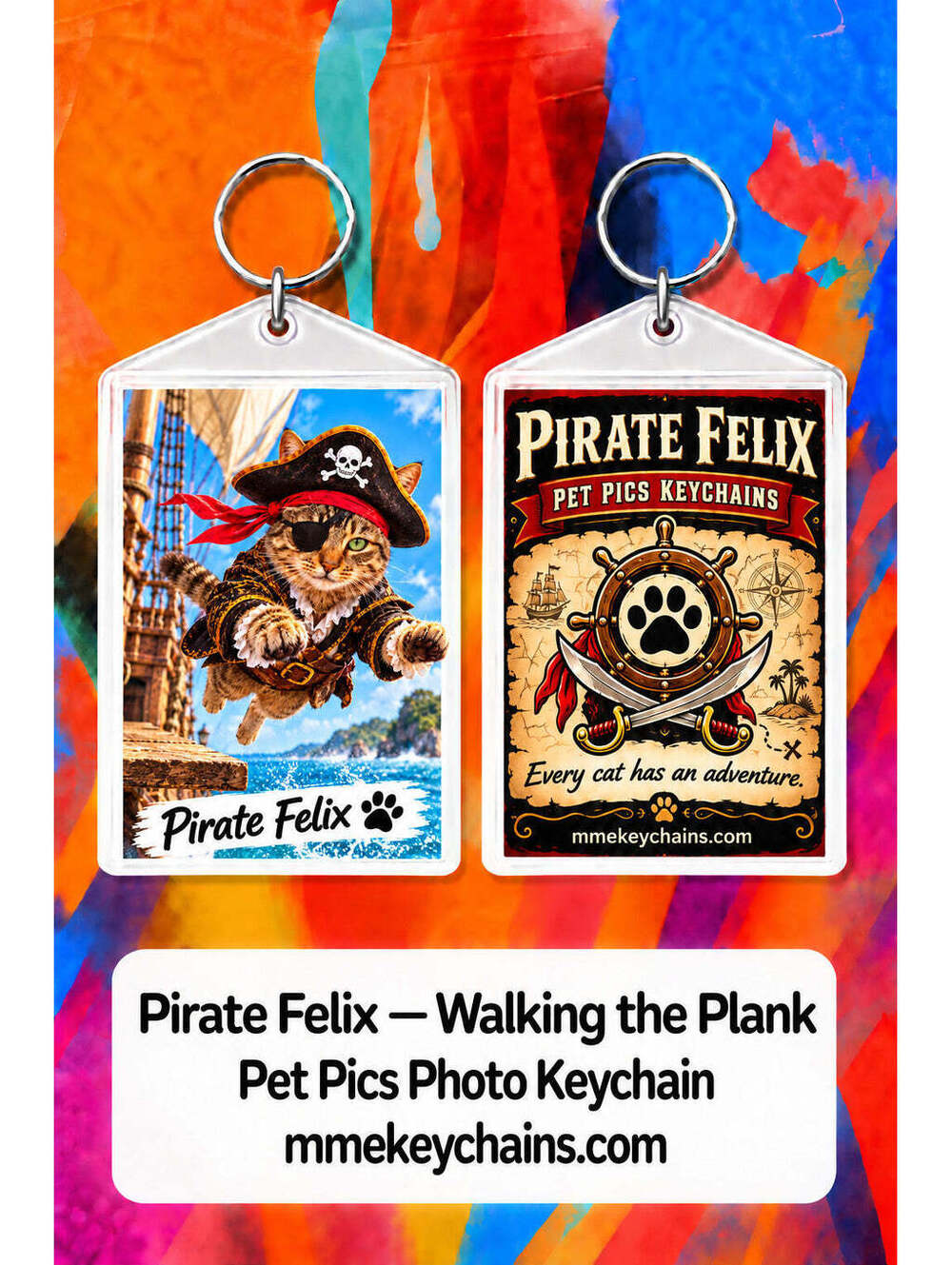 4898 Personalized Pet Pics Keychains Pirate Felix – Walking the Plank